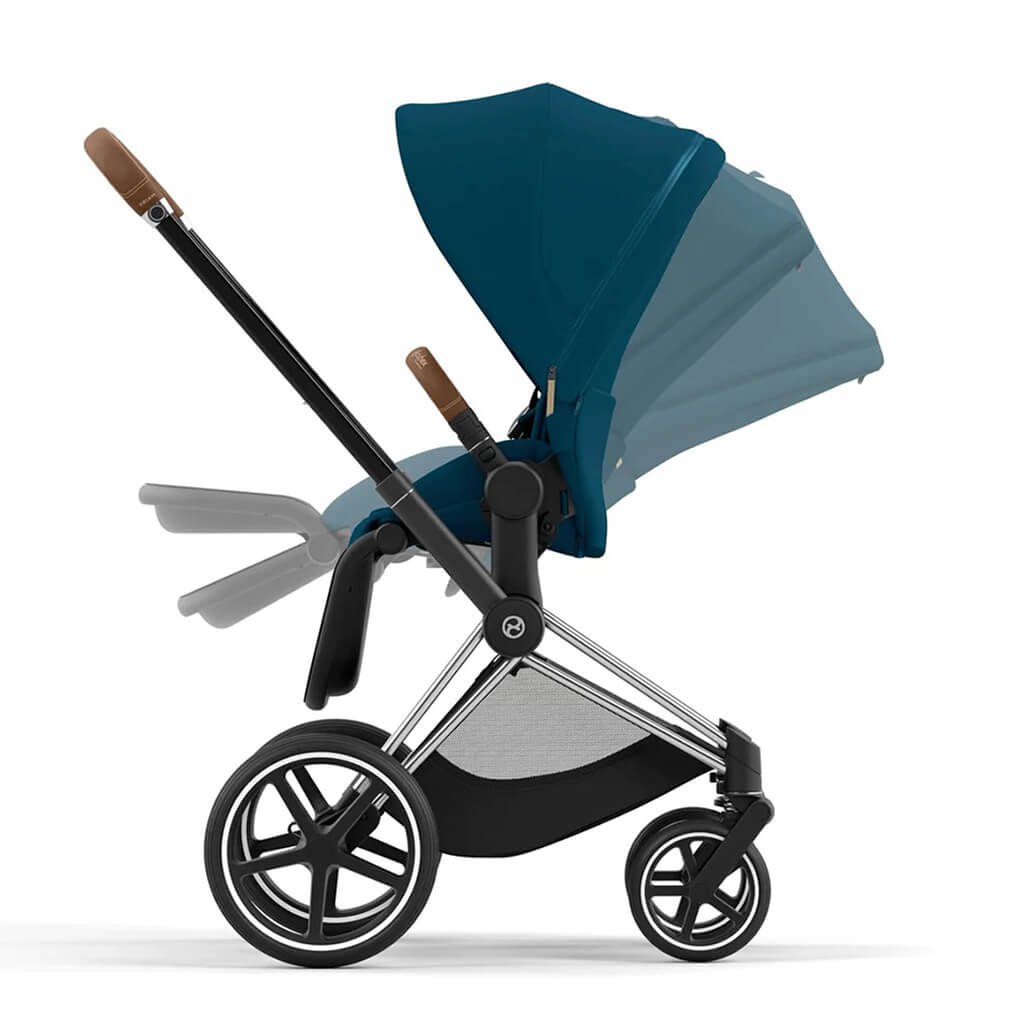 Color_Mountain Blue | Cybex Priam 4 Complete Stroller Chrome/Brown | NINI and LOLI
