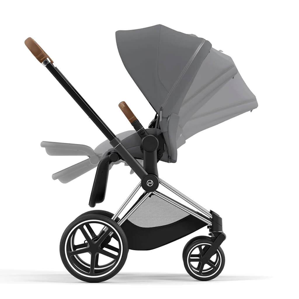 Color_Soho Grey | Cybex Priam 4 Complete Stroller Chrome/Brown | NINI and LOLI