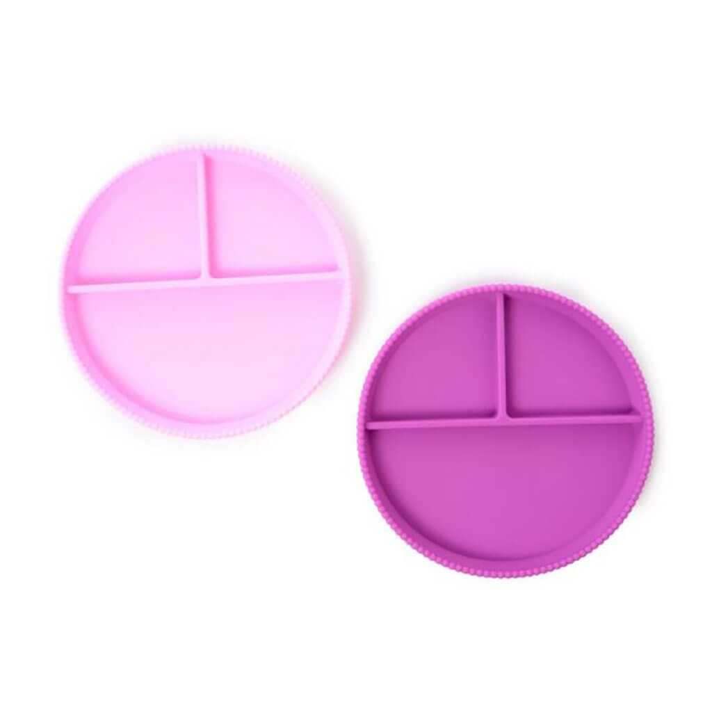 Silicone Divided Plates Set Pink/Purple