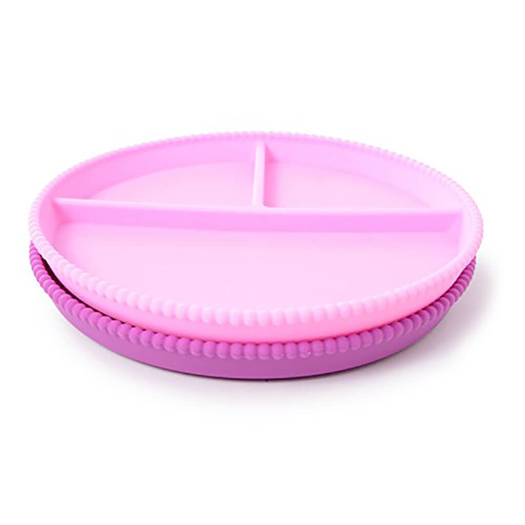 Silicone Divided Plates Set Pink/Purple