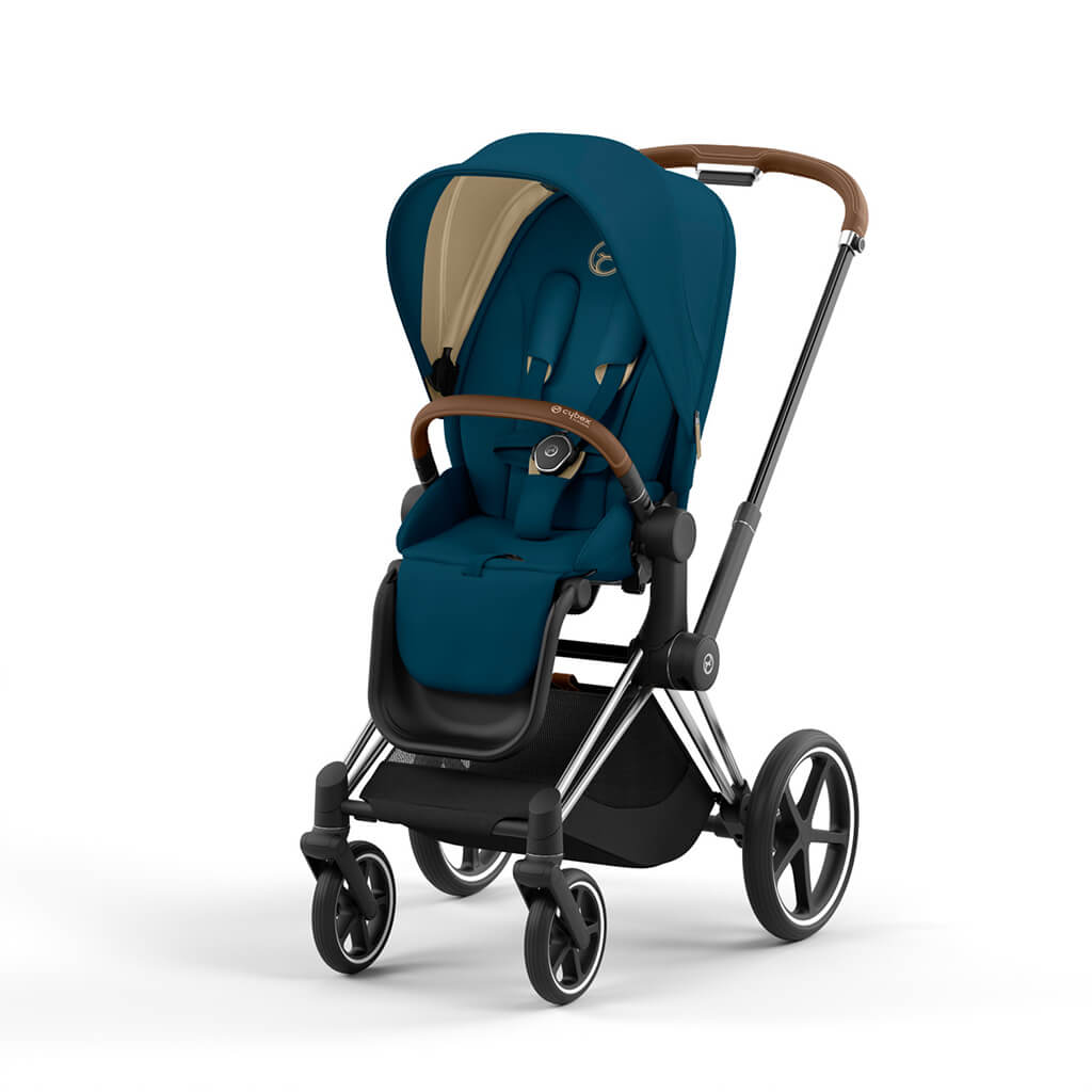 Color_Mountain Blue | Cybex Priam 4 Complete Stroller Chrome/Brown | NINI and LOLI