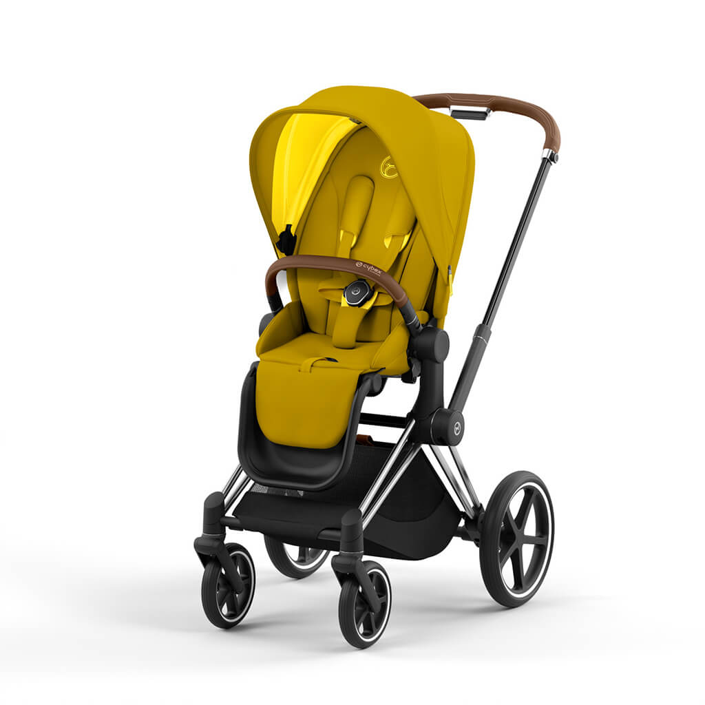 Color_Mustard Yellow | Cybex Priam 4 Complete Stroller Chrome/Brown | NINI and LOLI