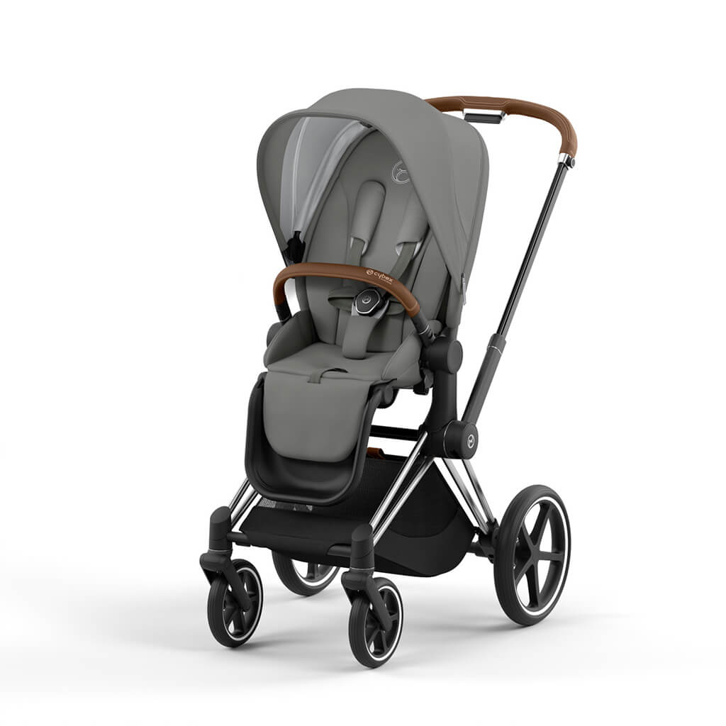 Color_Soho Grey | Cybex Priam 4 Complete Stroller Chrome/Brown | NINI and LOLI