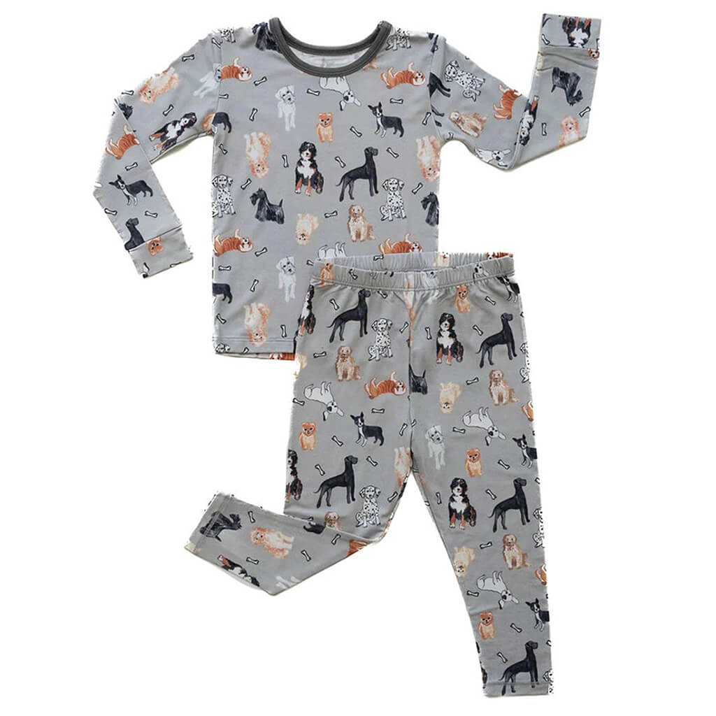 Cartoon Puppy Letter Plush Hooded Pajamas Set main image 1
