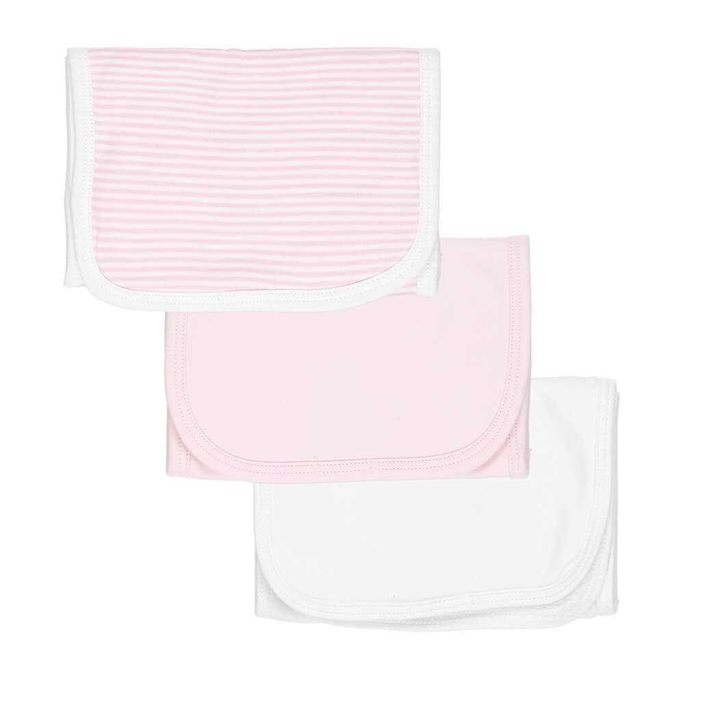 3 Pack Burp Pad Pink Stripes