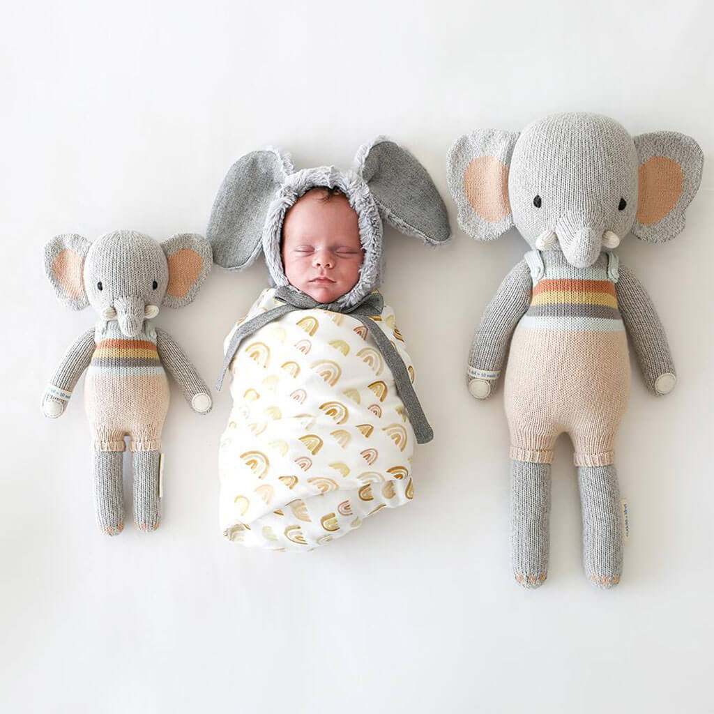 Cuddle + Kind Hand Knit Doll Evan The Elephant