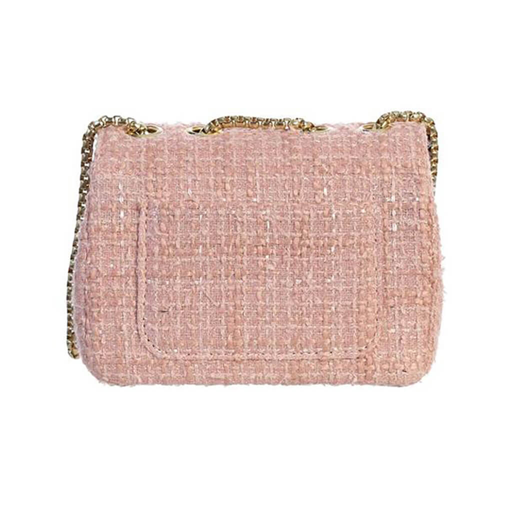 Tweed Purse with Bow Pink