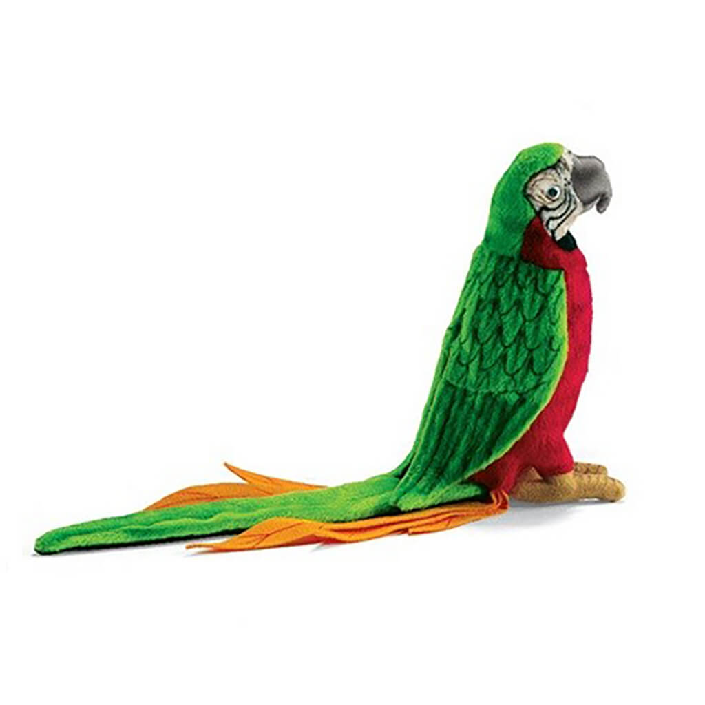 Realistic Plush Animal Parrot Red Green