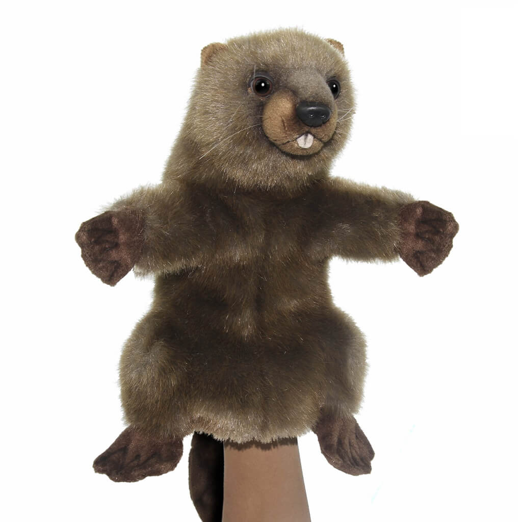 Realistic Plush Animal Puppet Beaver