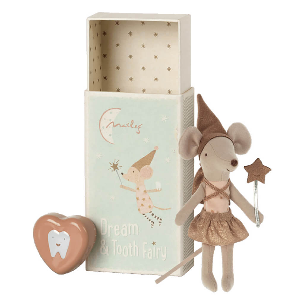 Maileg Tooth Fairy Mouse Doll in Matchbox Rose