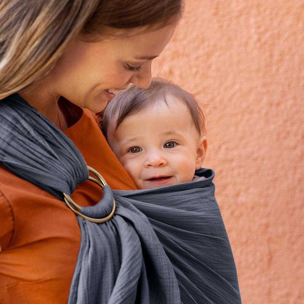 Moby Ring Sling Baby Carrier Flint