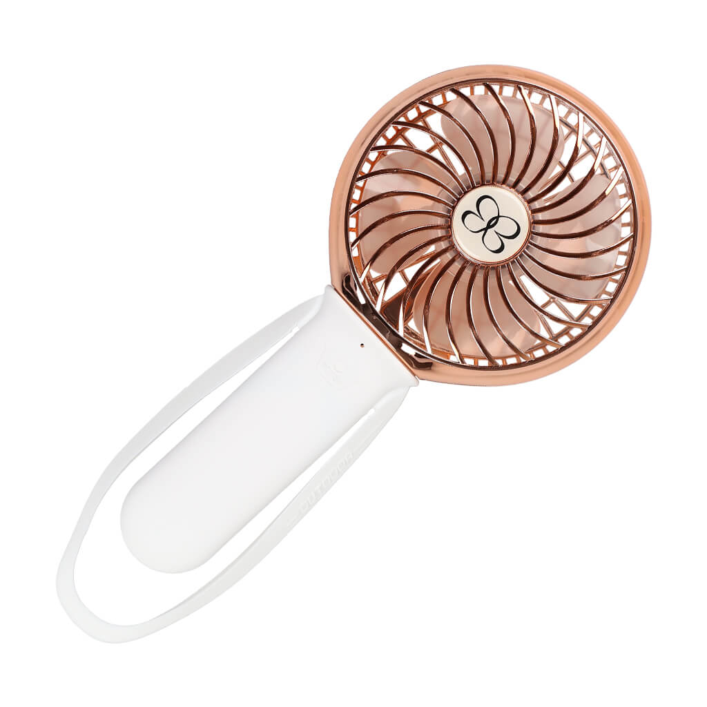 Nikiani 3 Speed USB Rechargeable Buggy Turbo Fan White/Rose Gold | NINI and LOLI