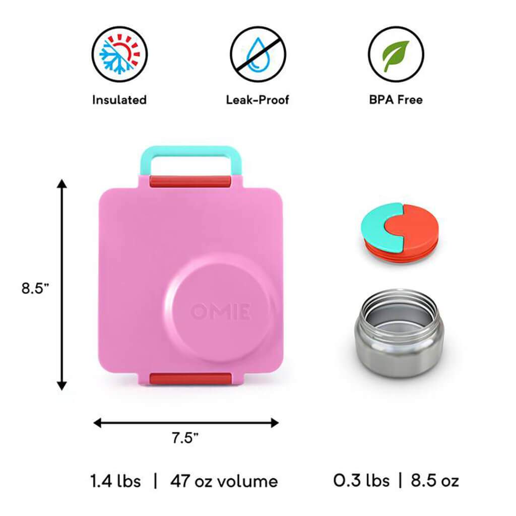 OmieBox Insulated Hot & Cold Bento Box Pink Berry