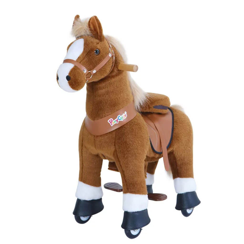 PonyCycle U Series Ride On Toy Brown Horse with White Hoof