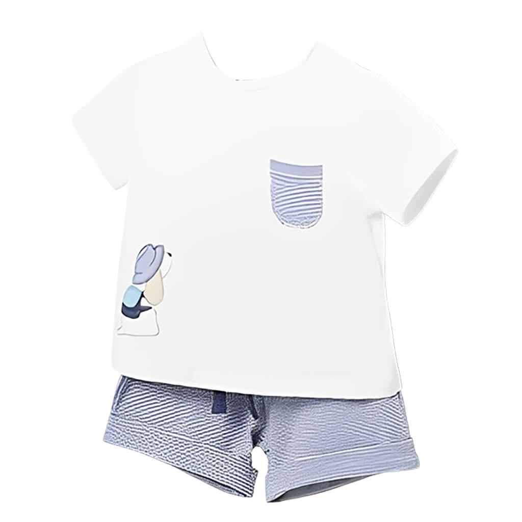 MYL 2 Pieces Knit Short Set Cerulean Puppy