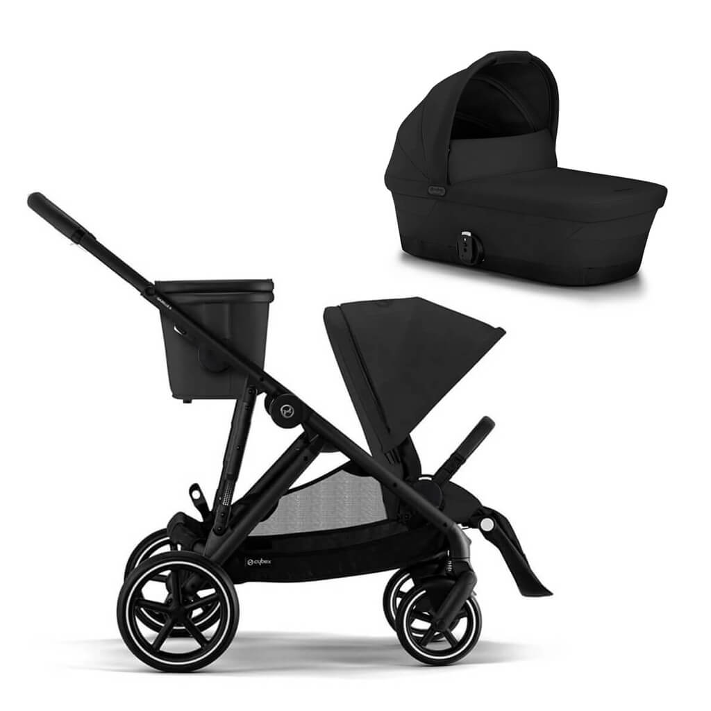 Color_Moon Black (Black Frame) | Gazelle S 2 Stroller + Cot | NINI and LOLI