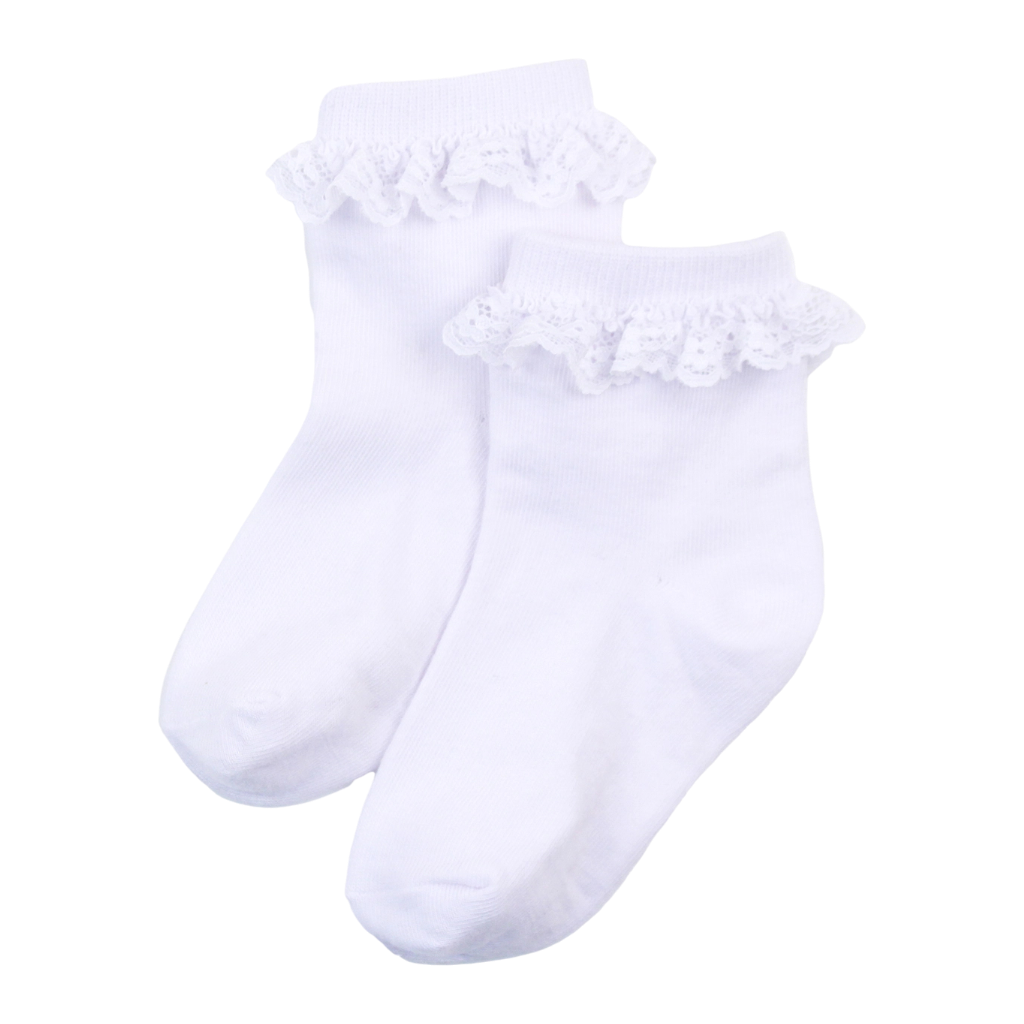 White Ruffled Socks Ankle Socks Ruffle Frilly White – NINI and LOLI
