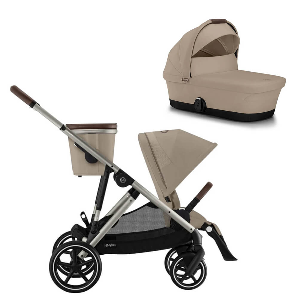 Color_Almond Beige (Taupe Frame) | Gazelle S 2 Stroller + Cot | NINI and LOLI