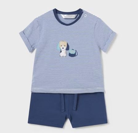 MYL 2 Pieces Knit Short Set Cerulean Puppy