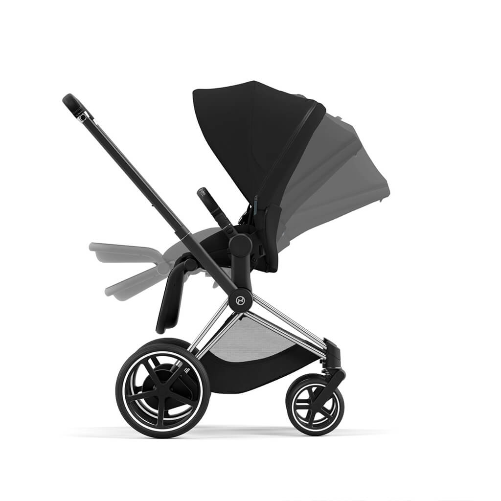 Color_Deep Black | e-Priam 2 Stroller Chrome/Black | NINI and LOLI