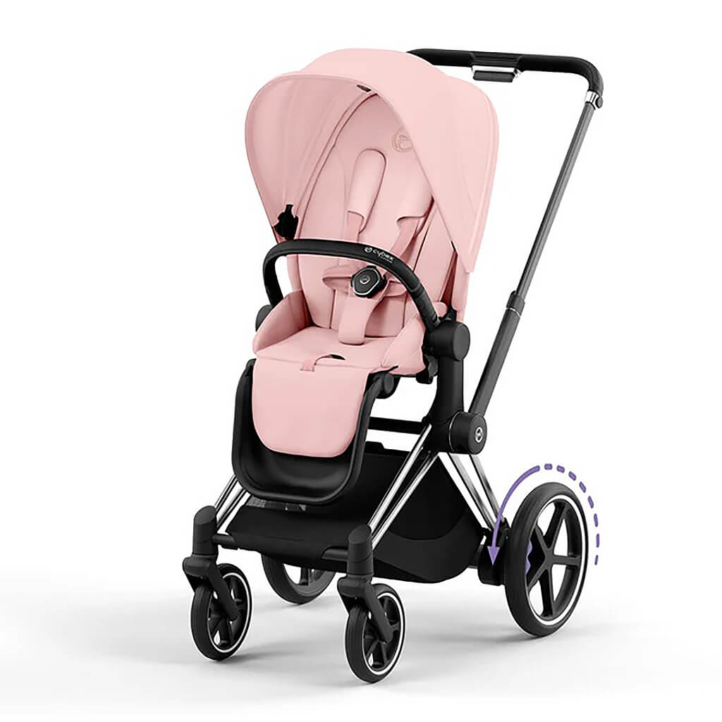 Color_Peach Pink | e-Priam 2 Stroller Chrome/Black | NINI and LOLI