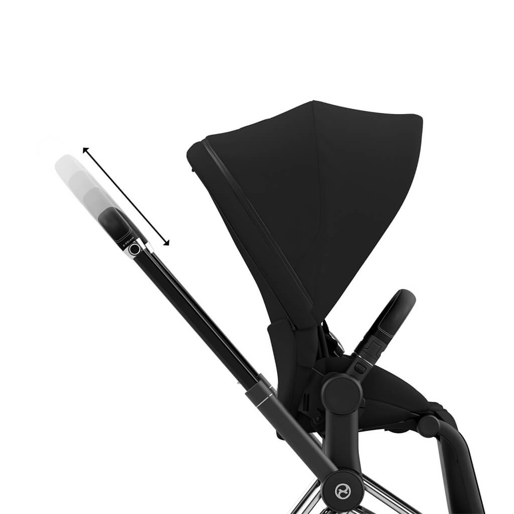 Color_Deep Black | e-Priam 2 Stroller Chrome/Black | NINI and LOLI