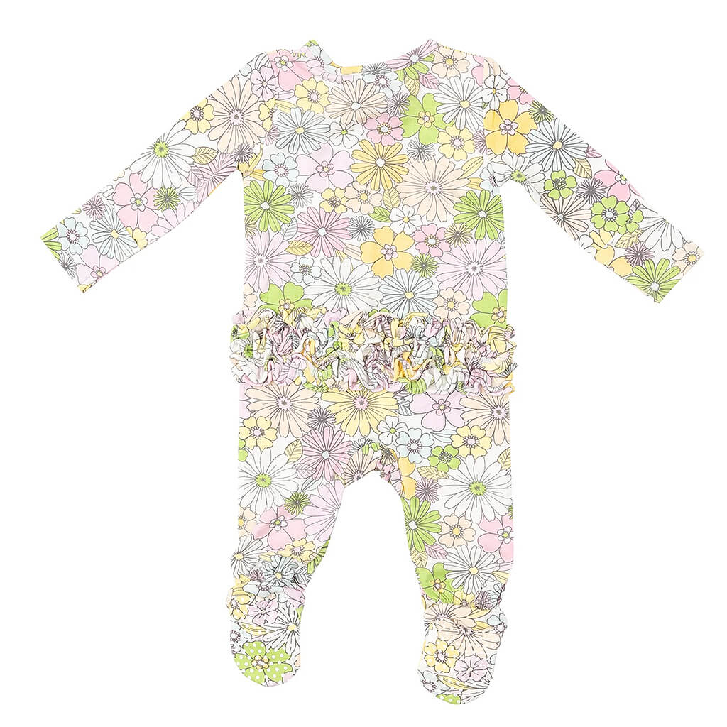 Ruffle Footie Mixed Retro Floral