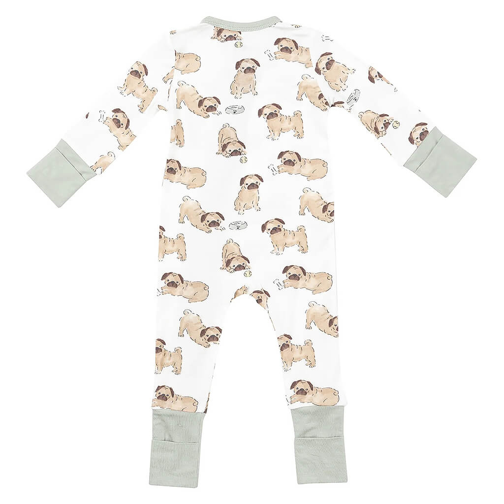 2-Way Zipper Romper Pugs