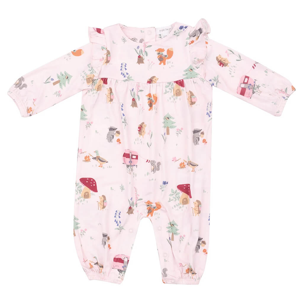 Angel Dear Ruffle Sleeves Romper Cute Animal Campers