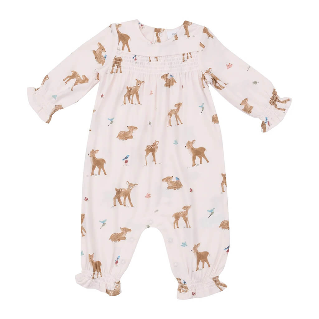 Angel Dear Smocked Romper Soft Deer