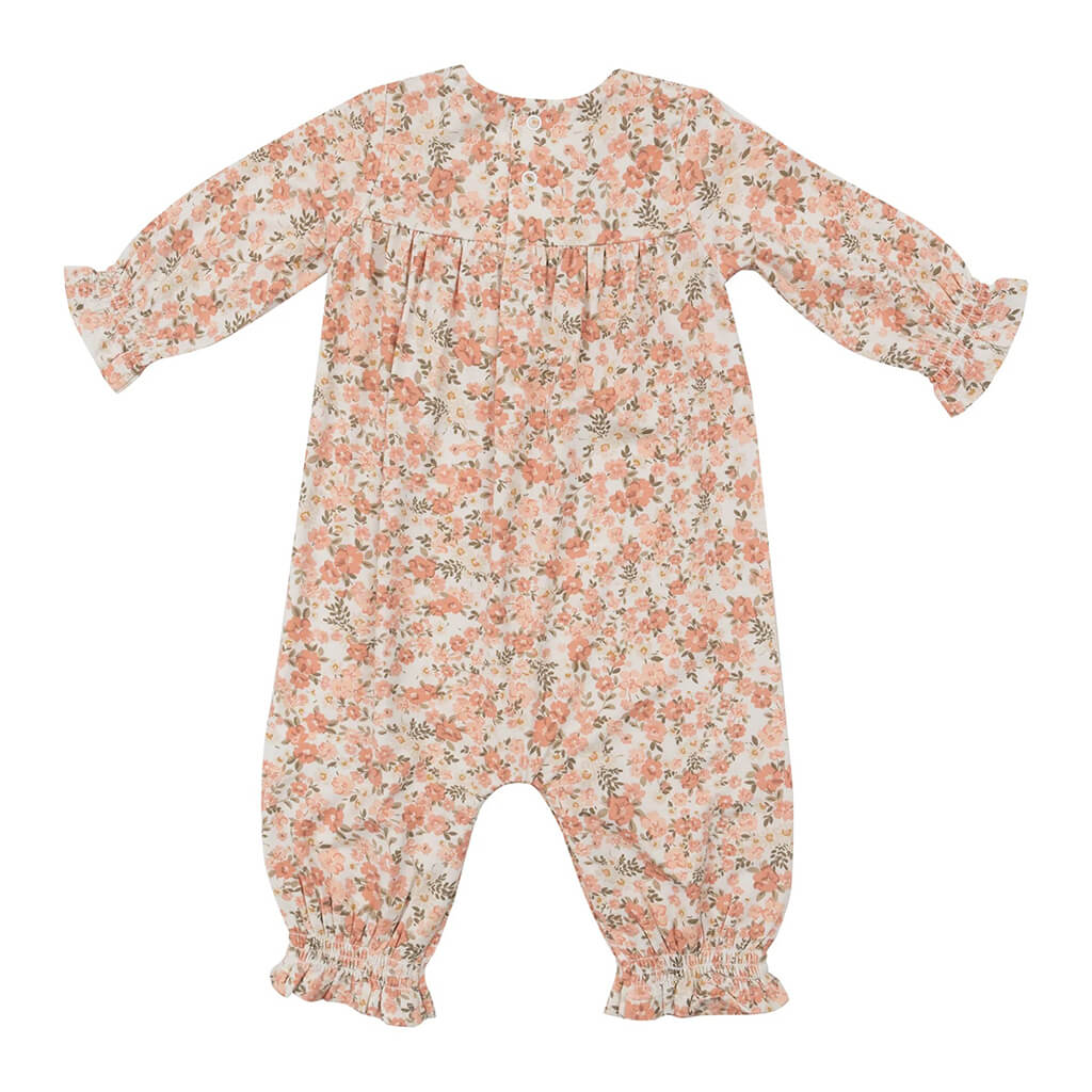 Angel Dear Smocked Romper Sweet Rose Calico