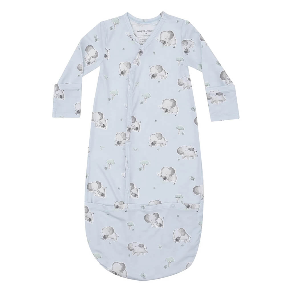 Angel Dear Bundle Gown Gray Elephants