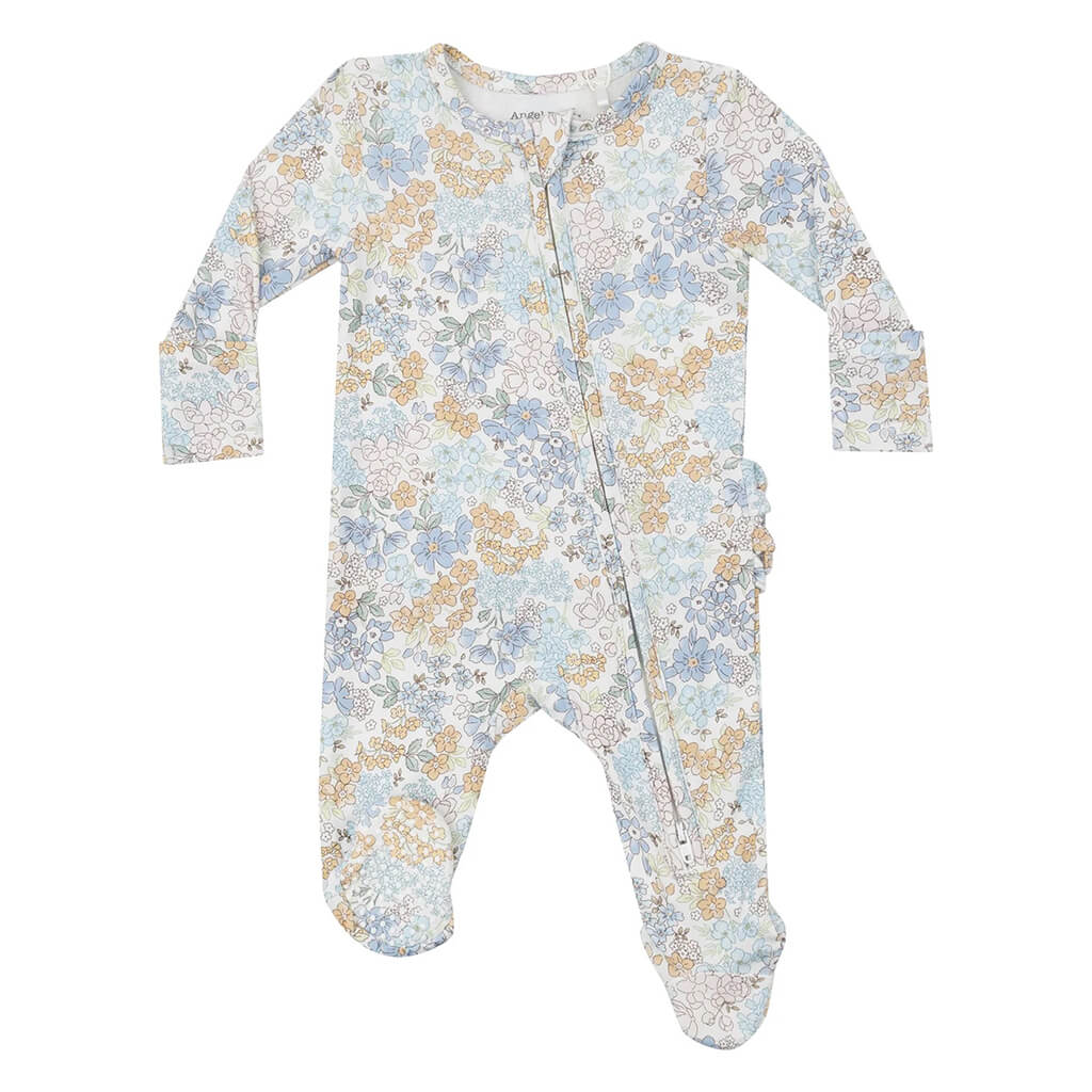 Angel Dear 2-Way Ruffle Zipper Footie Edith's Floral