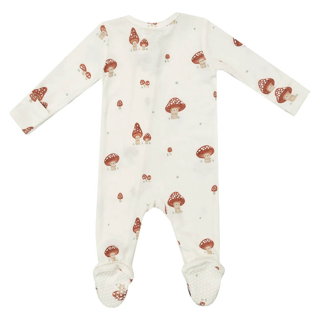 Angel Dear 2-Way Ruffle Zipper Footie Mushroom