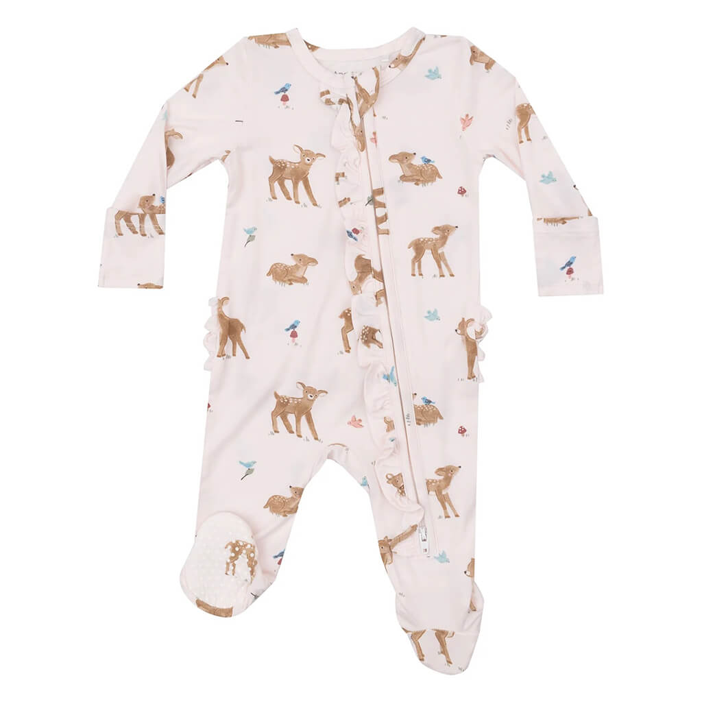 Angel Dear 2-Way Ruffle Zipper Footie Soft Deer