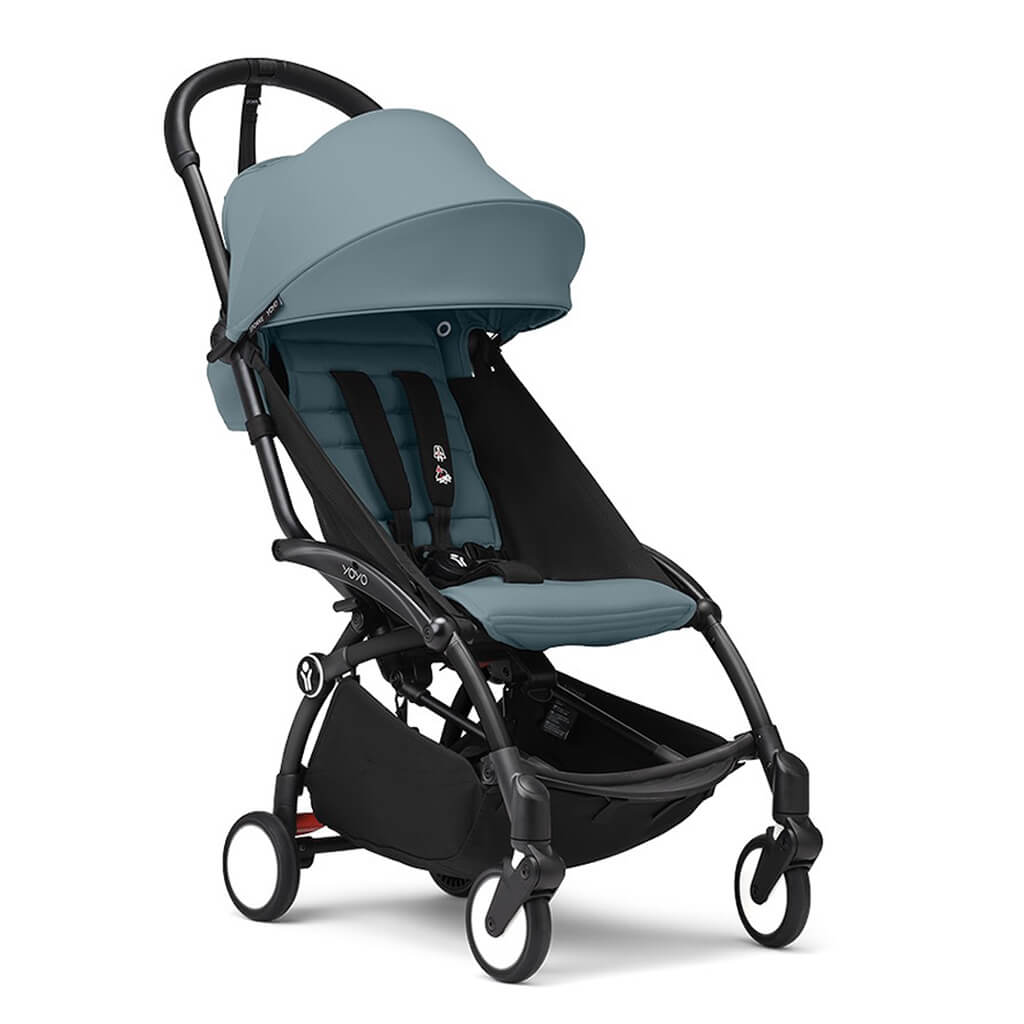 Color_Aqua | SKE YOYO3 Complete Stroller Black Frame | NINI and LOLI