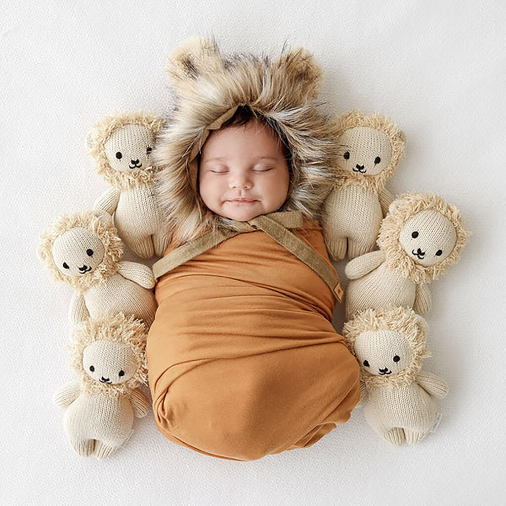 Hand Knit Doll Baby Lion