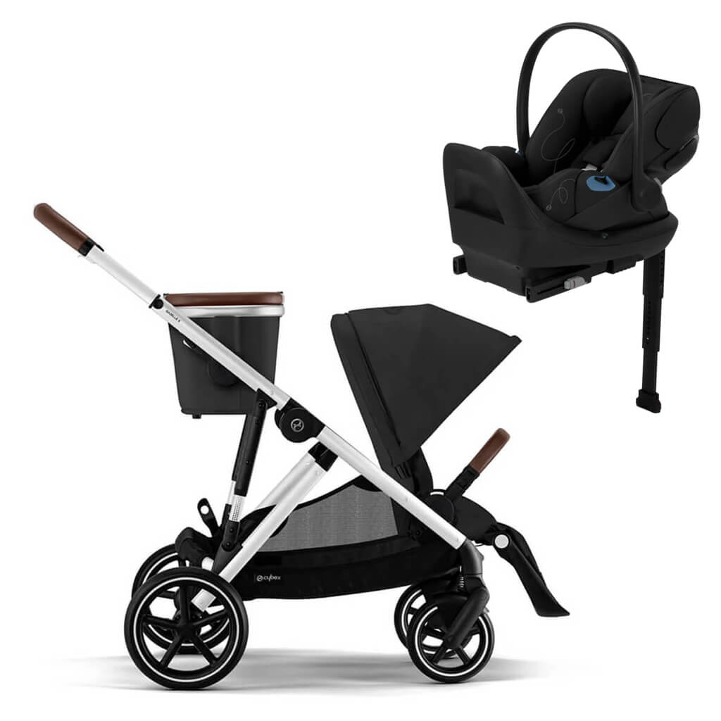 Color_Moon Black (Silver Frame) | Gazelle S 2 Stroller + Cloud G Lux | NINI and LOLI