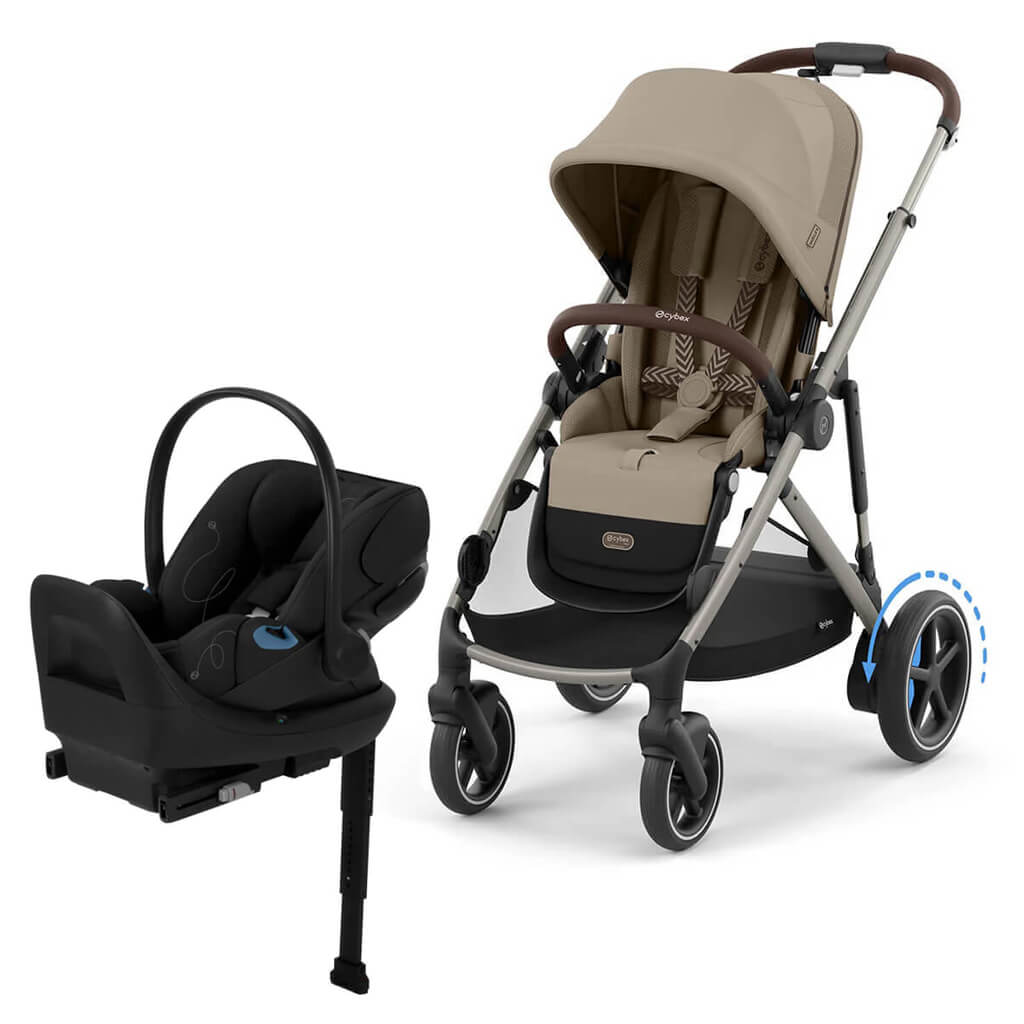 Color_Almond Beige (Taupe Frame)/Moon Black | e-Gazelle S + Cloud G Lux | NINI and LOLI