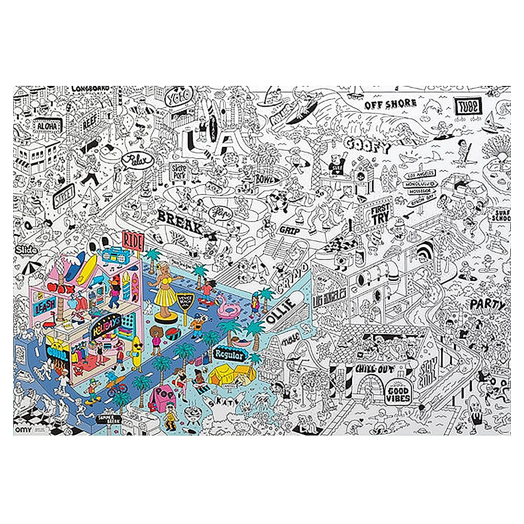 Giant Coloring Poster - Surf & Skate