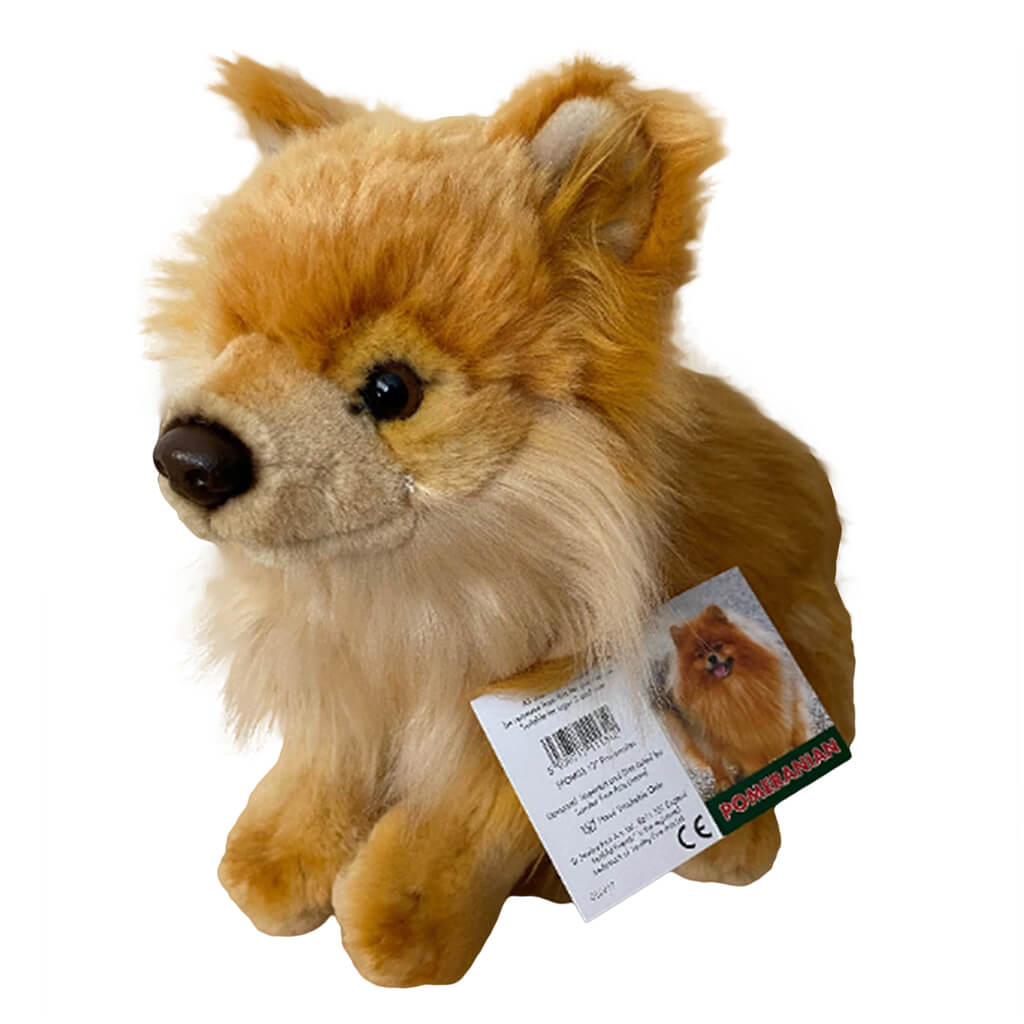 Realistic Plush Animal Pomeranian Dog