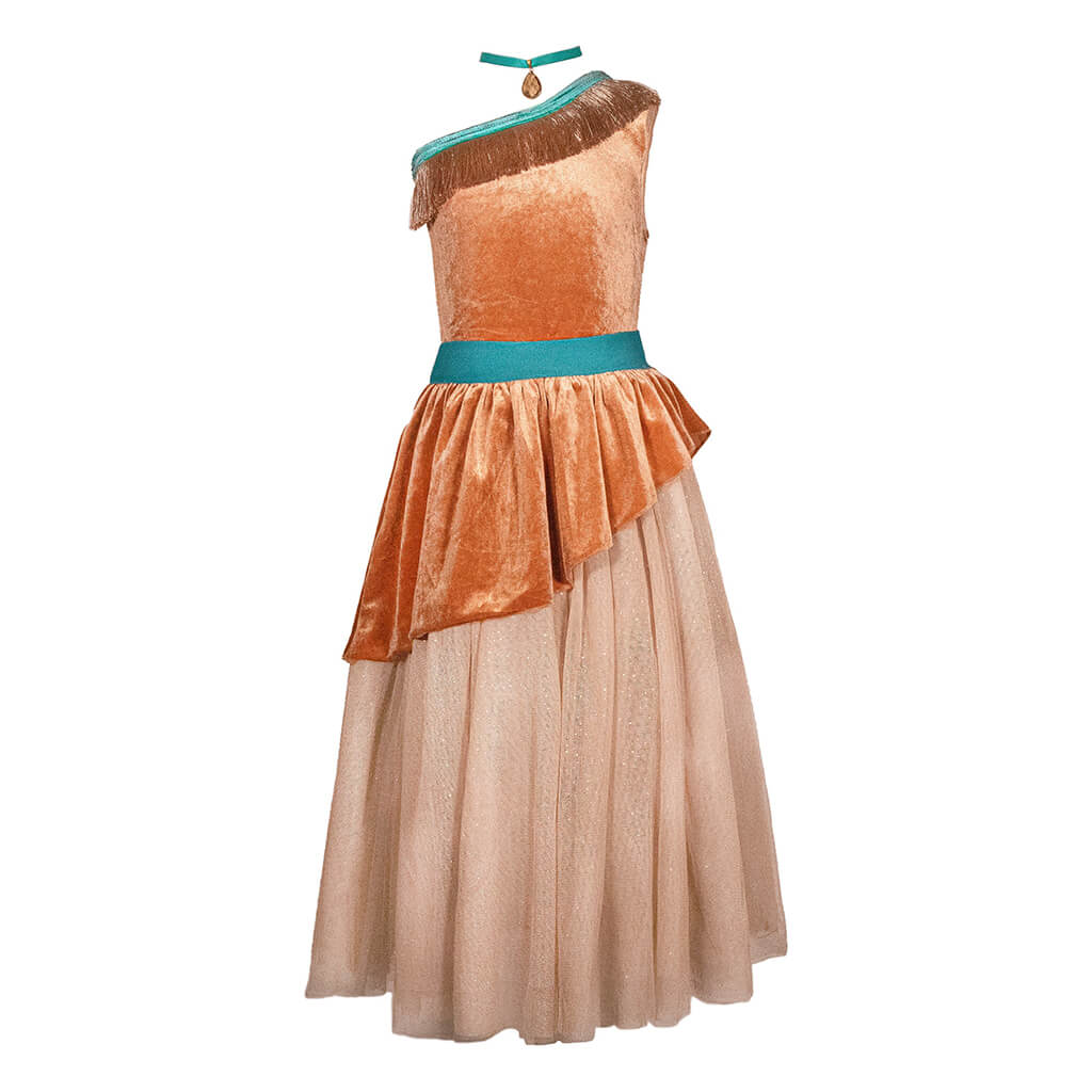 pocahontas dress The soft fabric and flared skirt give it an elegant twist that brings out the intricate design with a beautiful vibrancy Pocahontas in English dress -