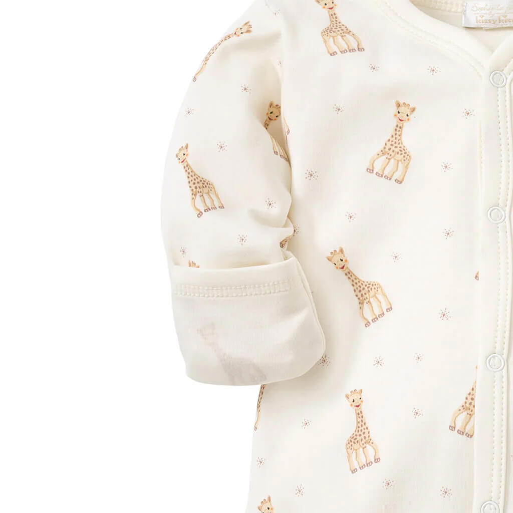 Kissy Kissy Print Footie Sophie La Girafe Ecru