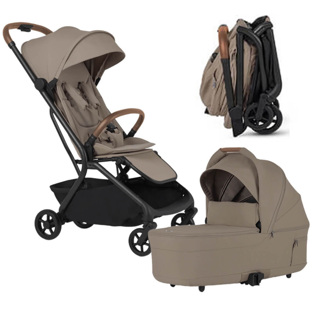 Color_Champagne | Nia Compact Travel Stroller + Bassinet Bundle | NINI and LOLI