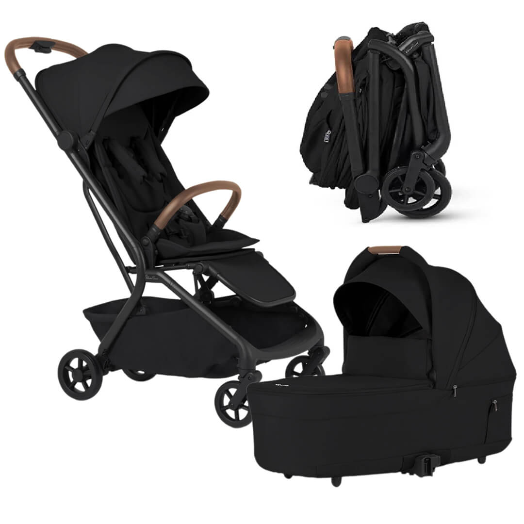 Color_Onyx | Nia Compact Travel Stroller + Bassinet Bundle | NINI and LOLI