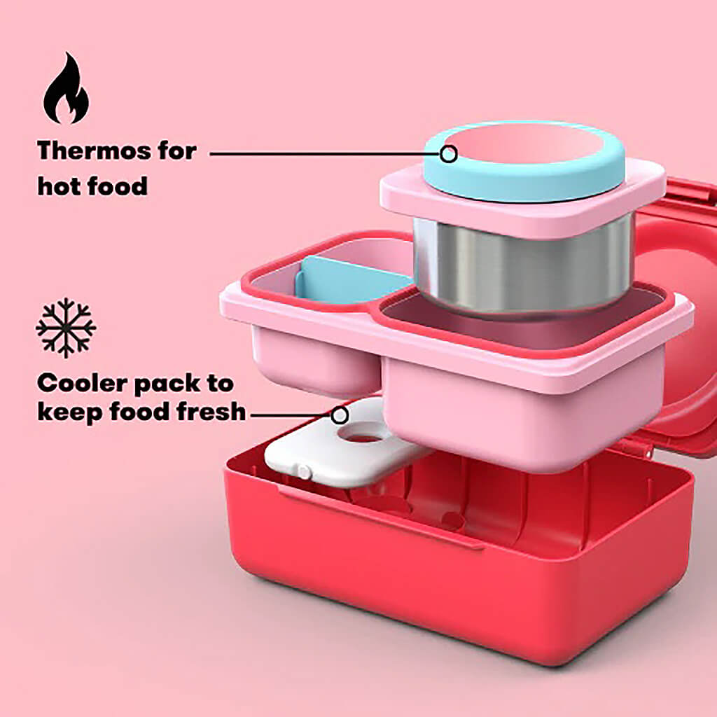 OmieBox UP Insulated Hot & Cold Bento Box Cherry Pink