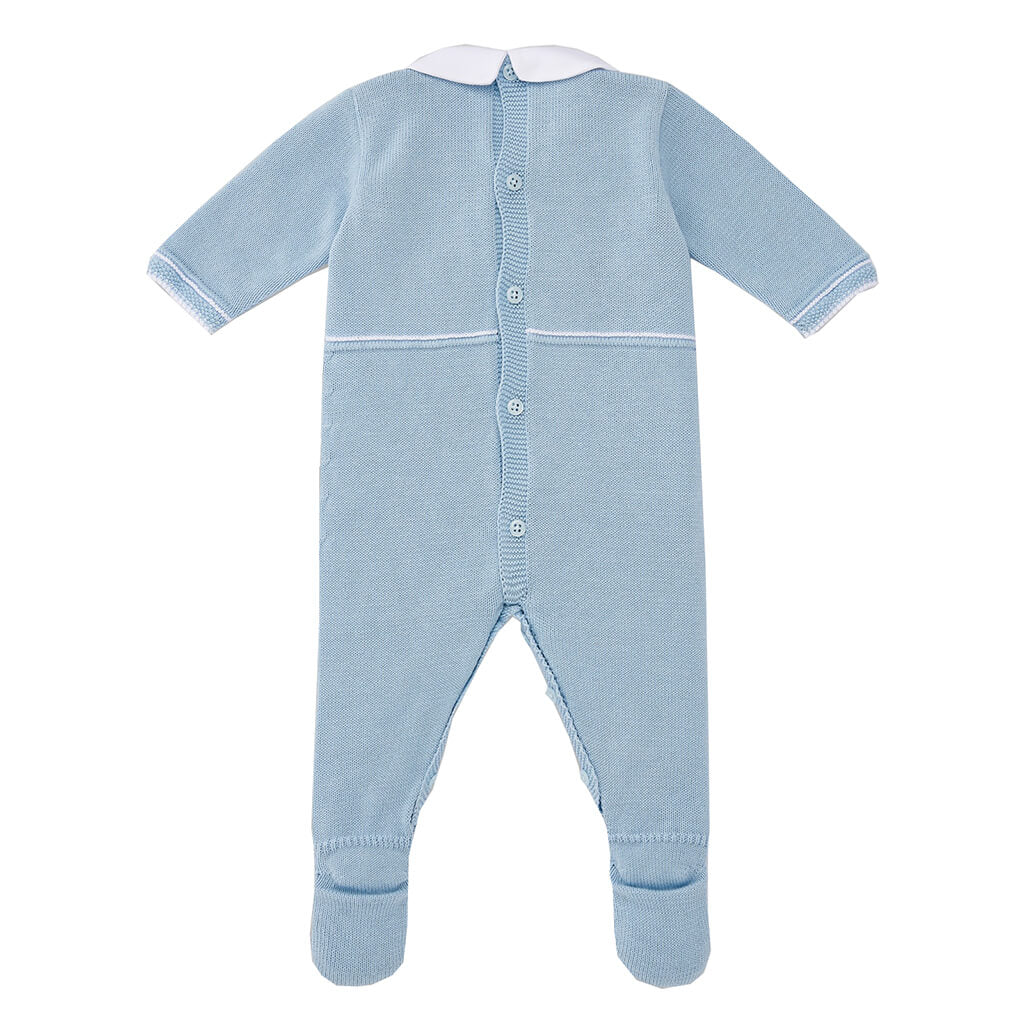 Paz Rodriguez Knit Long Romper Lia Sky Blue