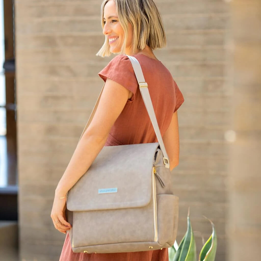 Boxy Backpack in Grey Matte Leatherette