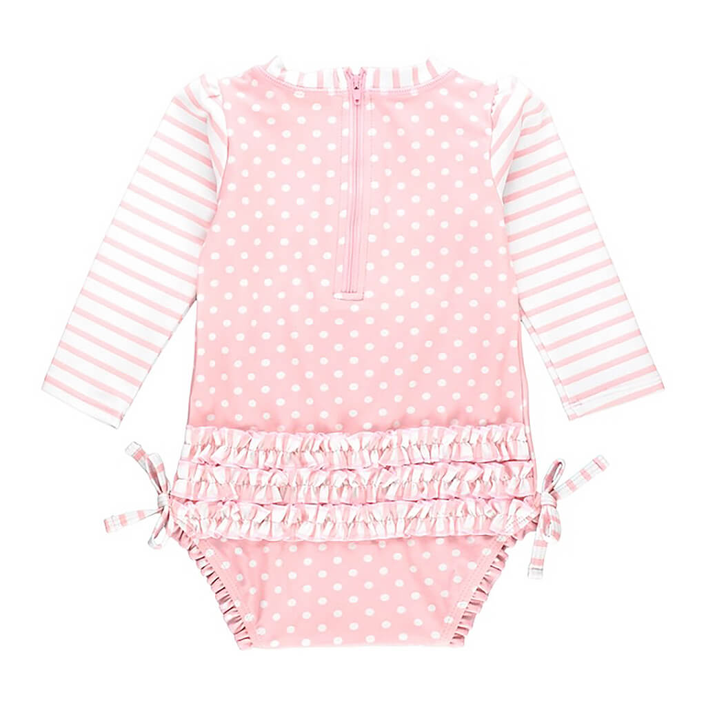 Pink Polka Dot One Piece Rash Guard – NINI and LOLI