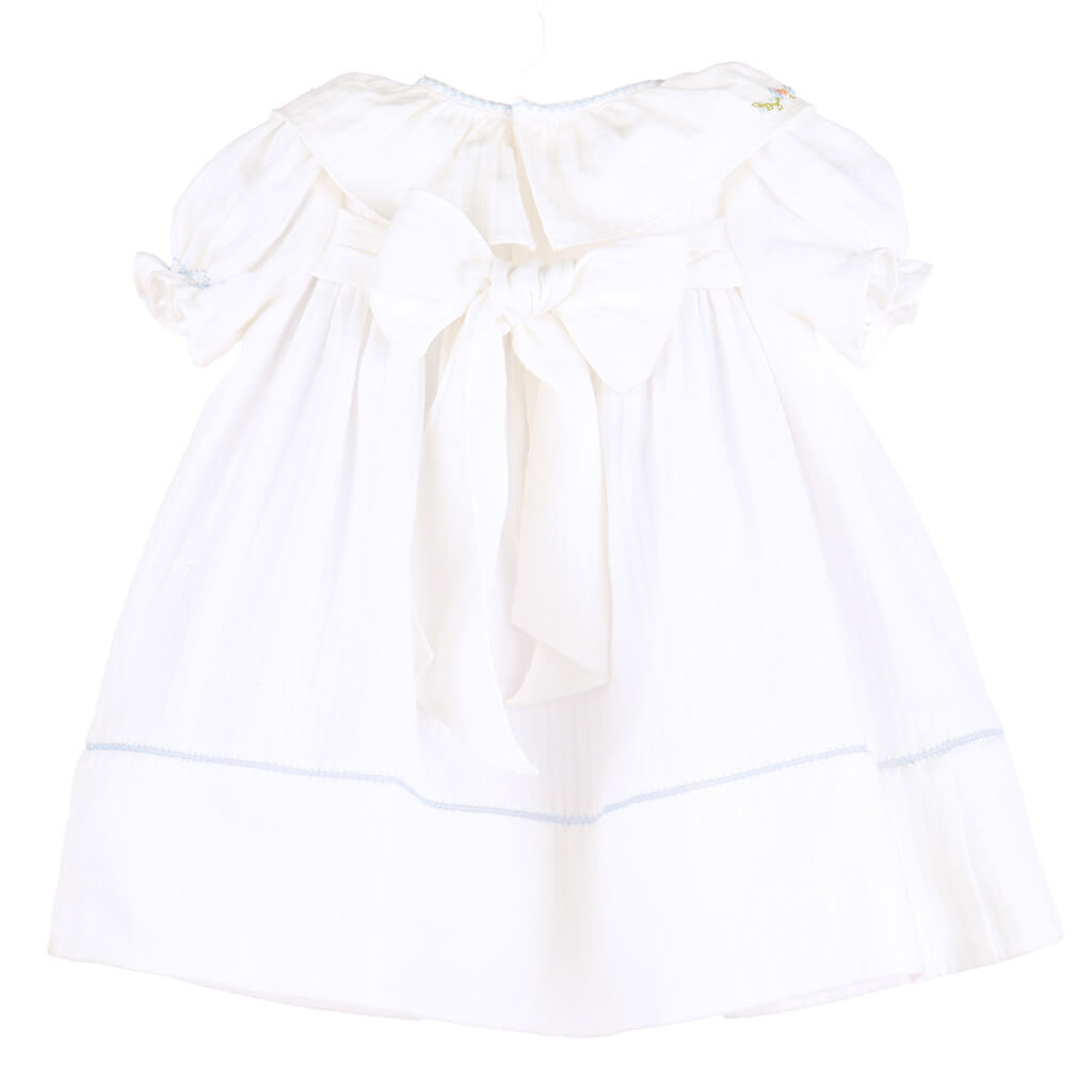 Pumpkin Ruffle Dress White/Blue